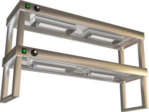 Nerezový stolový nástavec dvoupatrový s infraohřevem.